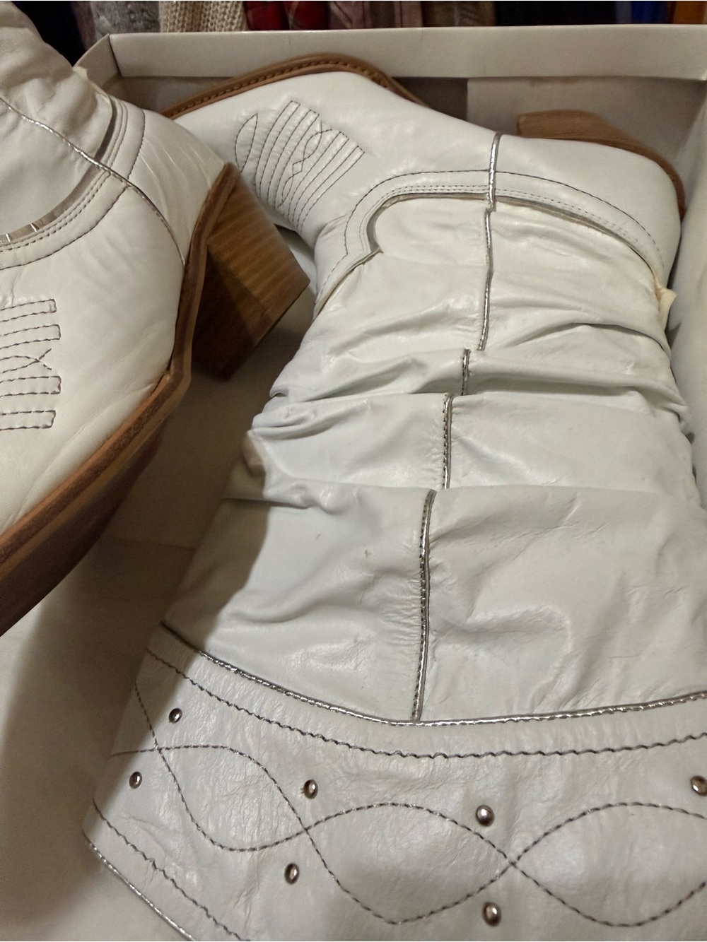Gabriella Rocha white leather boots